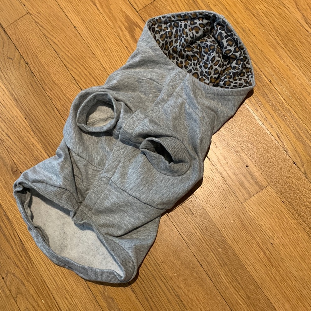 Leopard Lined Dog Hoodie